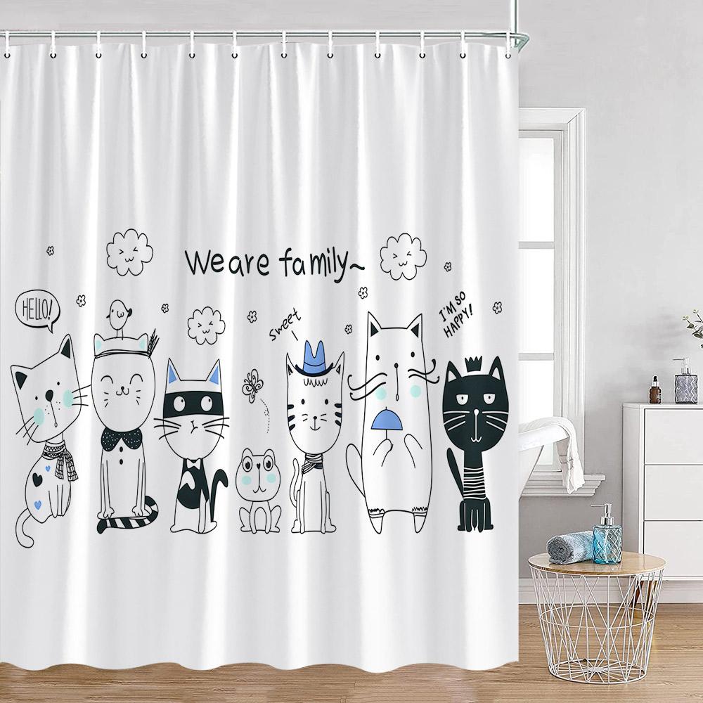 Cartoon Animals Kid Shower Curtains Hand-painted Simple Line Cute Cats Bathroom Decorations Kids Children Bath Curtains for Ho 90x180cm
Cartoon Animals Kid Shower Curtains Hand-painted Simple Line Cute Cats Bathroom Decorations Kids Children Bath Curtains for Ho 90x180cm