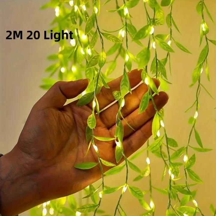 2M Simulation Willow Leaf Plastic 20 Light Always on Battery Box Lamp Decorative Fairy Light String Lights Atmosphere Arrange
2M Simulation Willow Leaf Plastic 20 Light Always on Battery Box Lamp Decorative Fairy Light String Lights Atmosphere Arrange