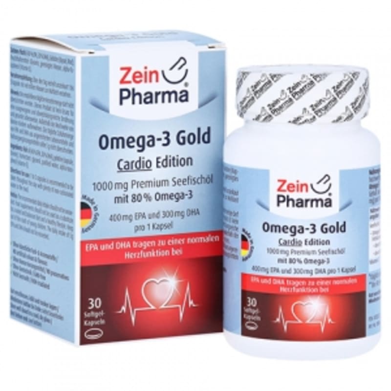 Zein Pharma OMEGA-3 Gold Heart DHA 300mg/EPA 400mg Softgels 30 Capsules
Zein Pharma OMEGA-3 Gold Heart DHA 300mg/EPA 400mg Softgels 30 Capsules