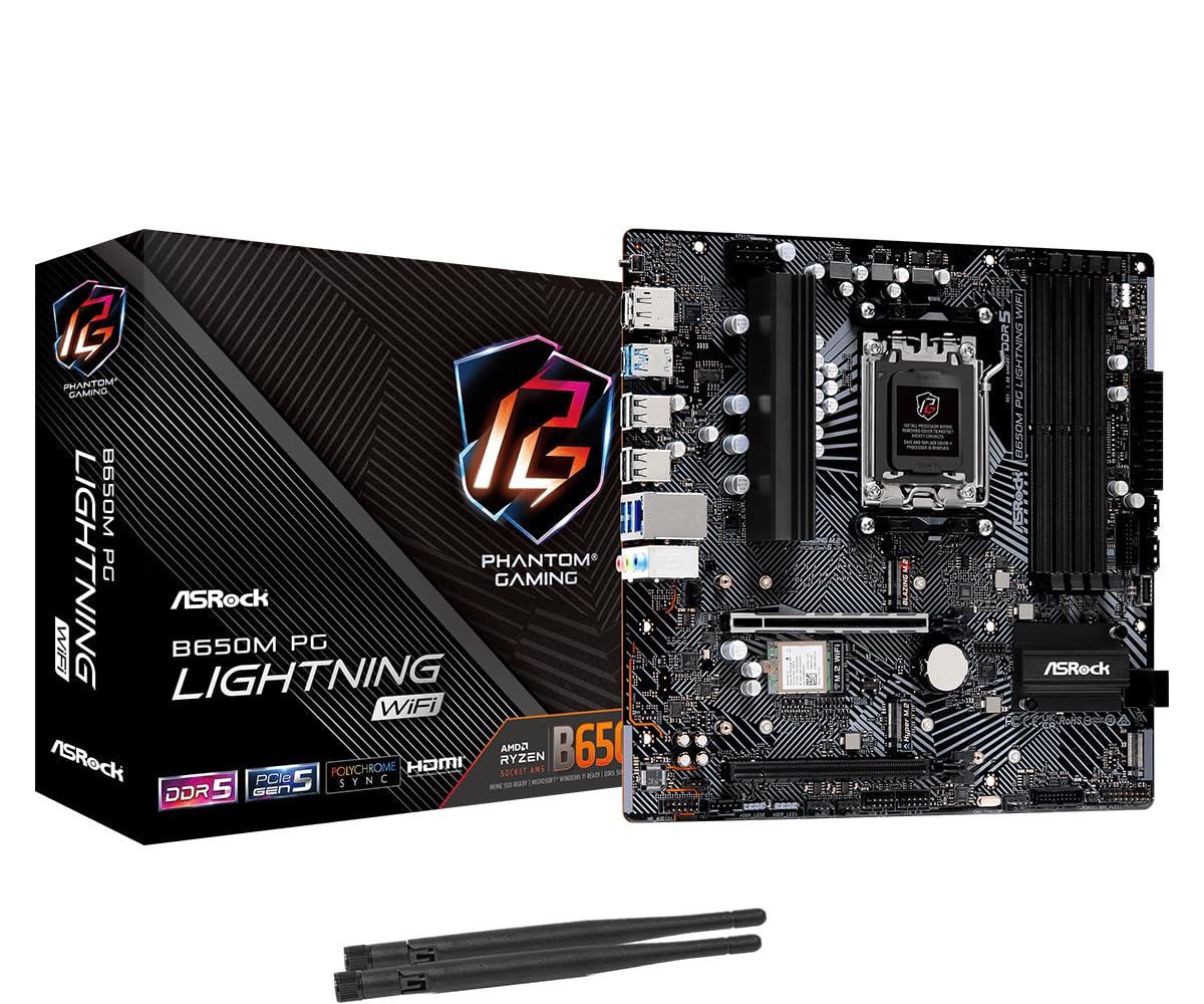 Материнська плата ASRock B650M PG Lightning WiFi, сумісна з процесором серії AMD Ryzen 7000 B650 Материнська плата Micro ATX із Bluetooth Авторизований дистриб’ютор
Материнська плата ASRock B650M PG Lightning WiFi, сумісна з процесором серії AMD Ryzen 7000 B650 Материнська плата Micro ATX із Bluetooth Авторизований дистриб’ютор