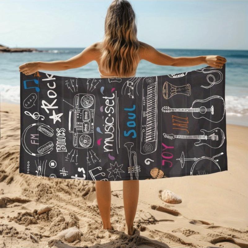 1pc Music Rock Theme Printed Beach Towel- Soft Breathable, Quickly Absorbent- Suitable for Beach Swimming, Camping and Daily Use W30*H60(CM)
1pc Music Rock Theme Printed Beach Towel- Soft Breathable, Quickly Absorbent- Suitable for Beach Swimming, Camping and Daily Use W30*H60(CM)