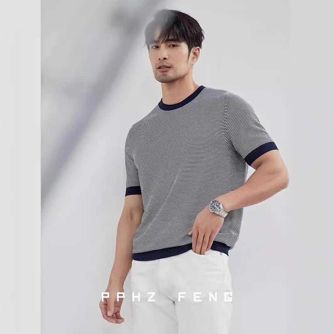 Ice Silk Fine Stripe Crew Neck T-shirt - Breathable Summer Half Sleeve Base Layer 3XL темно-синього кольору
Ice Silk Fine Stripe Crew Neck T-shirt - Breathable Summer Half Sleeve Base Layer 3XL темно-синього кольору