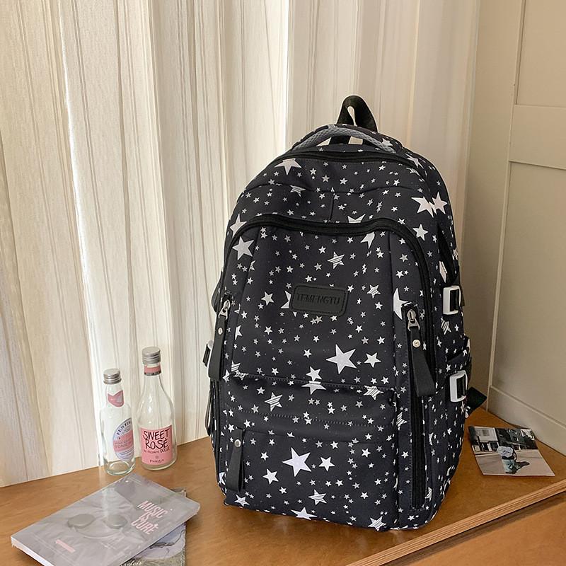 Nylon Starry Moon Backpack With Curved Shoulder Straps For Daily Use
Nylon Starry Moon Backpack With Curved Shoulder Straps For Daily Use