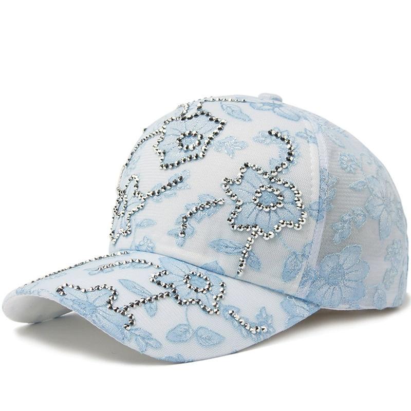 Women Baseball Cap Flower Print Rhinestone Lace Breathable Sunshade Curved Brim Fashion Cap Street Dance Party Casual New 54-61CM
Women Baseball Cap Flower Print Rhinestone Lace Breathable Sunshade Curved Brim Fashion Cap Street Dance Party Casual New 54-61CM