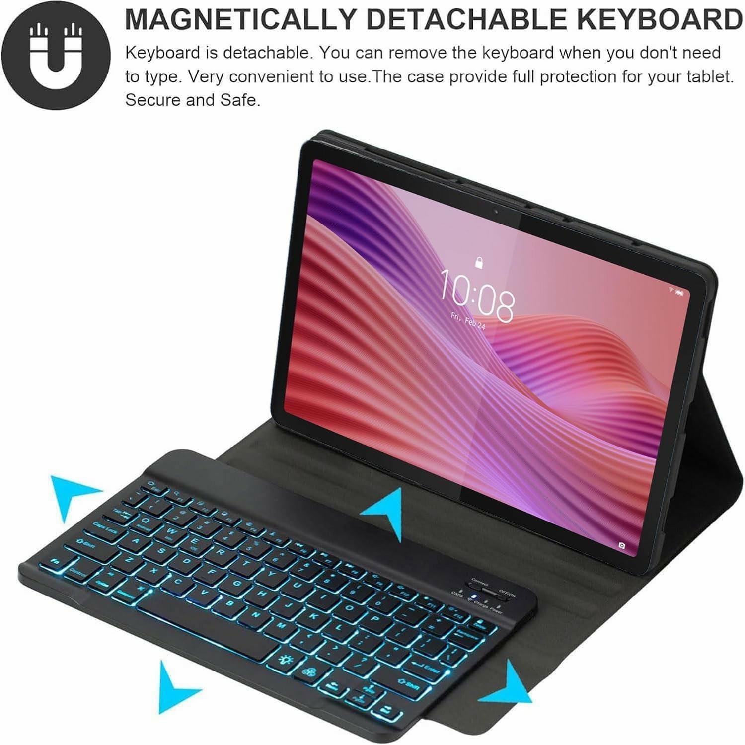 For Lenovo Tab 10.1 (2025) TB-311FU/TB-311XU Backlit Design Bluetooth-Compatible Keyboard Case with Mouse Combo Set Black
For Lenovo Tab 10.1 (2025) TB-311FU/TB-311XU Backlit Design Bluetooth-Compatible Keyboard Case with Mouse Combo Set Black