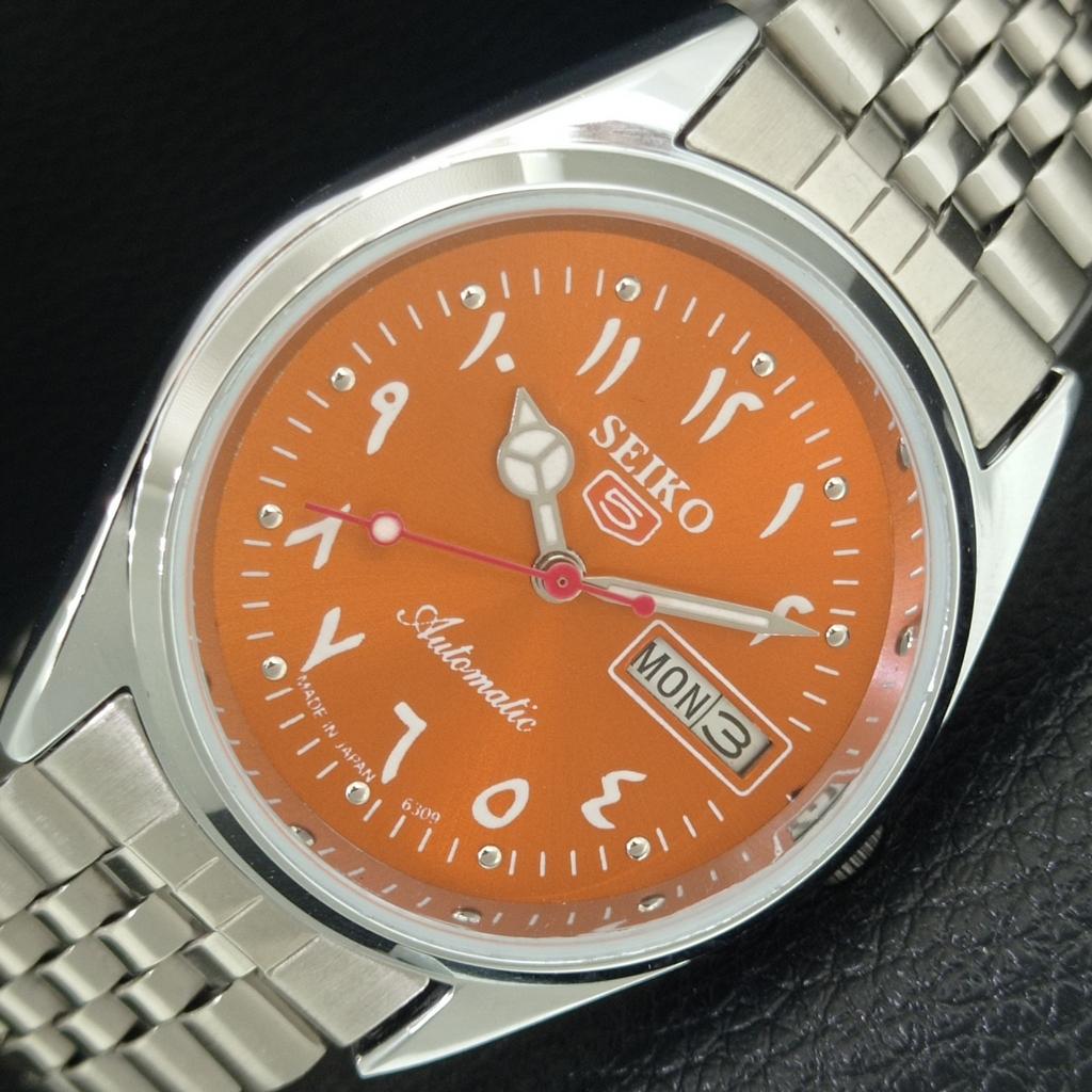 JAPAN VINTAGE REFURBISHED SEIKO 5 AUTOMATIC 6309A MENS ORANGE WATCH a442426-1
JAPAN VINTAGE REFURBISHED SEIKO 5 AUTOMATIC 6309A MENS ORANGE WATCH a442426-1