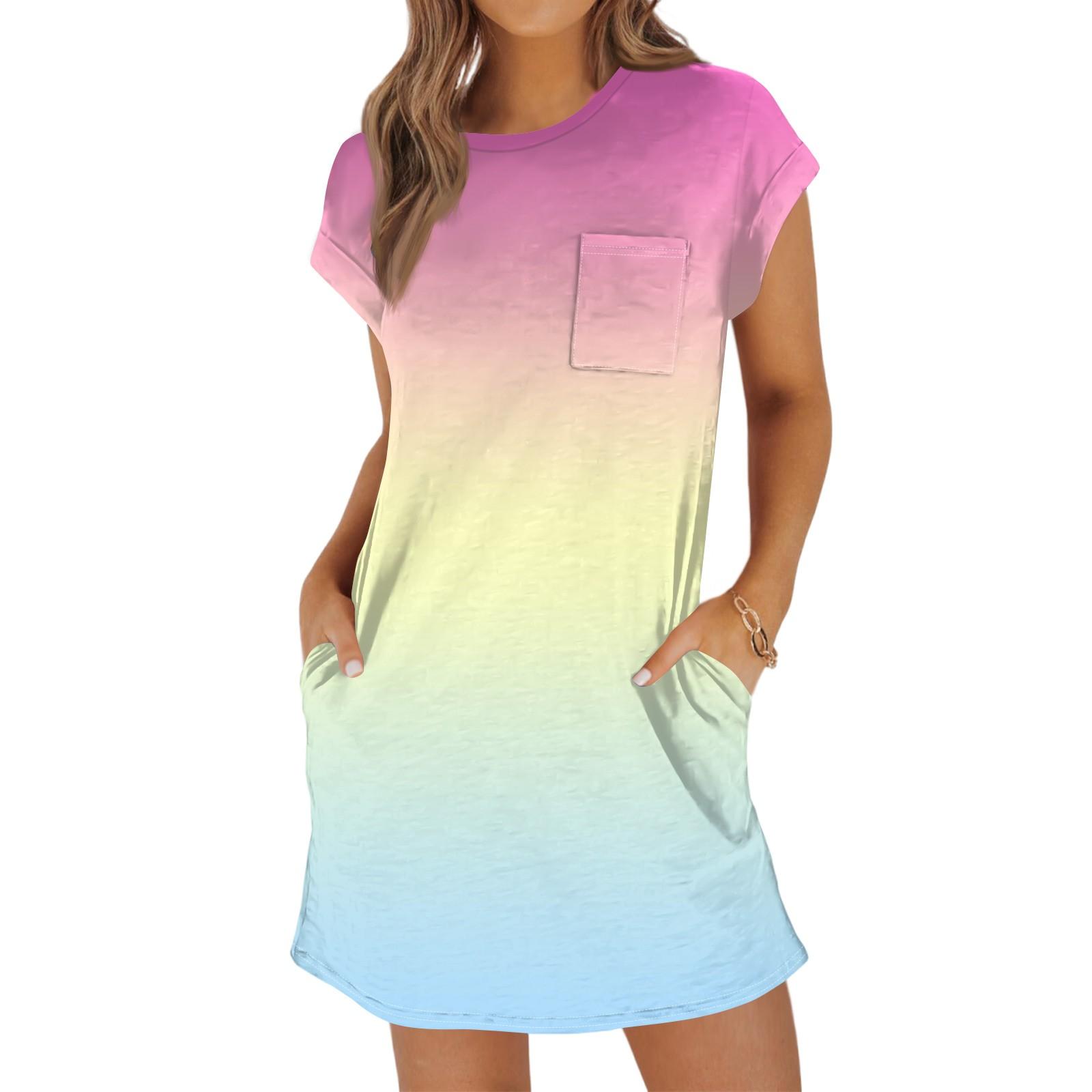 Ladies Fashion Casual Summer Gradient Print Short Sleeve Round Neck Loose Dress With Pockets M жовтий
Ladies Fashion Casual Summer Gradient Print Short Sleeve Round Neck Loose Dress With Pockets M жовтий