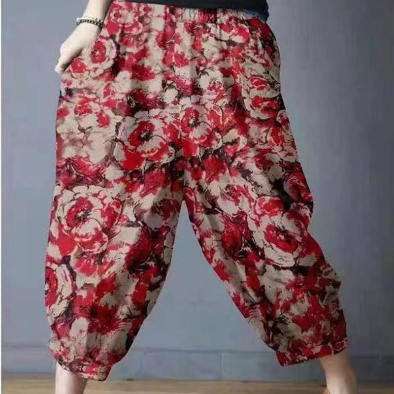Retro Artistic Printed Cotton and Linen Lantern Pants for Women In Summer Elastic Waist Loose Flower Bud Pants Casual Cropped Pants ONE SIZE
Retro Artistic Printed Cotton and Linen Lantern Pants for Women In Summer Elastic Waist Loose Flower Bud Pants Casual Cropped Pants ONE SIZE