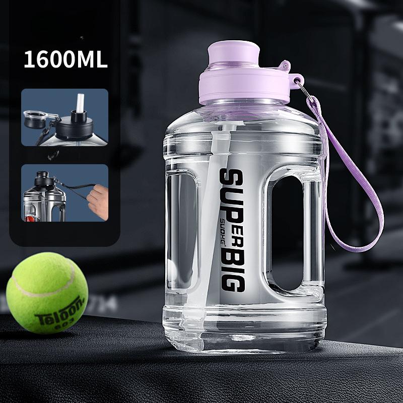 Large Capacity Plastic Sports Water Bottle with Handle and Straw for Gym Outdoor Hiking 1600ml 2600ml 1600ml
Large Capacity Plastic Sports Water Bottle with Handle and Straw for Gym Outdoor Hiking 1600ml 2600ml 1600ml