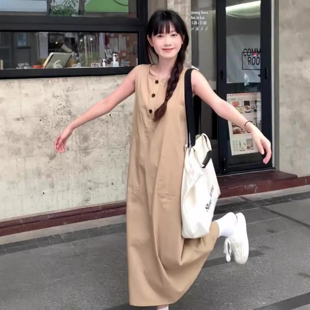 Sleeveless Casual Loose Dress In Summer New Women s Clothing, Slim and Fishing Long Skirt on The Beach S 
Sleeveless Casual Loose Dress In Summer New Women s Clothing, Slim and Fishing Long Skirt on The Beach S