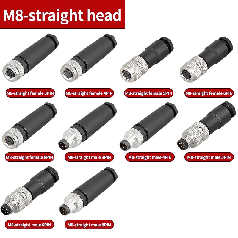 KRE 3/4/5/6/8 Pin Male Female Straight Aviation Plug Socket Sensor Cable M8 Waterproof Connectors 5 Pcs
KRE 3/4/5/6/8 Pin Male Female Straight Aviation Plug Socket Sensor Cable M8 Waterproof Connectors 5 Pcs