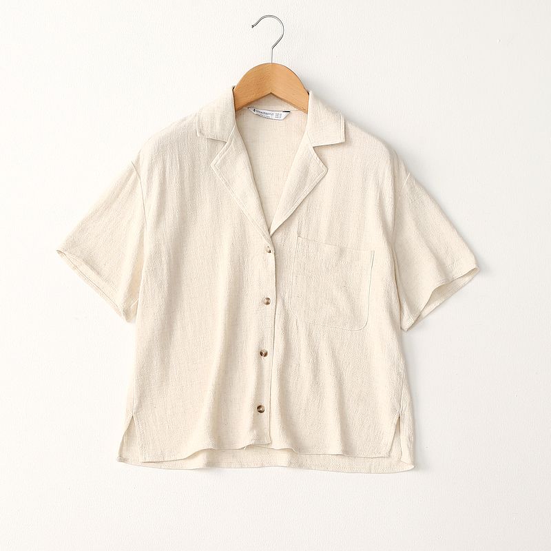 Super Easy to Wear ~ Export Export Tencel Linen Pocket Shirt Summer Soft Breathable and Loose Short Sleeve Plus Size Women s Clothing Light Beige XS
Super Easy to Wear ~ Export Export Tencel Linen Pocket Shirt Summer Soft Breathable and Loose Short Sleeve Plus Size Women s Clothing Light Beige XS
