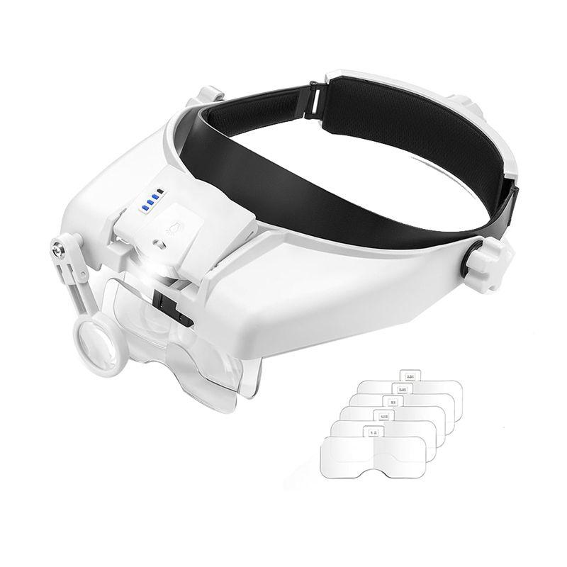 ABUL-Magnifying Glasses With Light, Headband Magnifying Glasses For Close Work, With 5 Lenses & Two Led Lamps,Heads Magnifier білий
ABUL-Magnifying Glasses With Light, Headband Magnifying Glasses For Close Work, With 5 Lenses & Two Led Lamps,Heads Magnifier білий