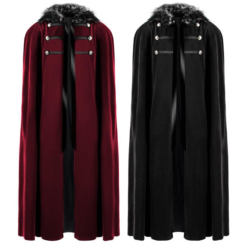 Retro Halloween Woolen Cape Coat - Solid Color Collar Cloak Costume Black Thick Fur Collar Cape
Retro Halloween Woolen Cape Coat - Solid Color Collar Cloak Costume Black Thick Fur Collar Cape