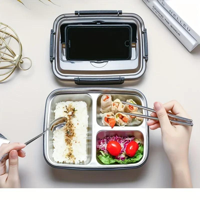 Leak-Proof Stainless Steel Lunch Box with 3 Compartments - Durable Easy-Clean Bento Container for Students & Office Workers чёрный
Leak-Proof Stainless Steel Lunch Box with 3 Compartments - Durable Easy-Clean Bento Container for Students & Office Workers чёрный