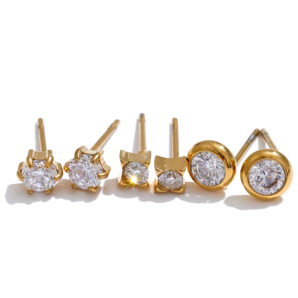 Yhpup 1Set Delicate Shiny Cubic Zirconia Round Small Stud Earrings for Women High Quality Stainless Steel Daily Jewelry Gift
Yhpup 1Set Delicate Shiny Cubic Zirconia Round Small Stud Earrings for Women High Quality Stainless Steel Daily Jewelry Gift
