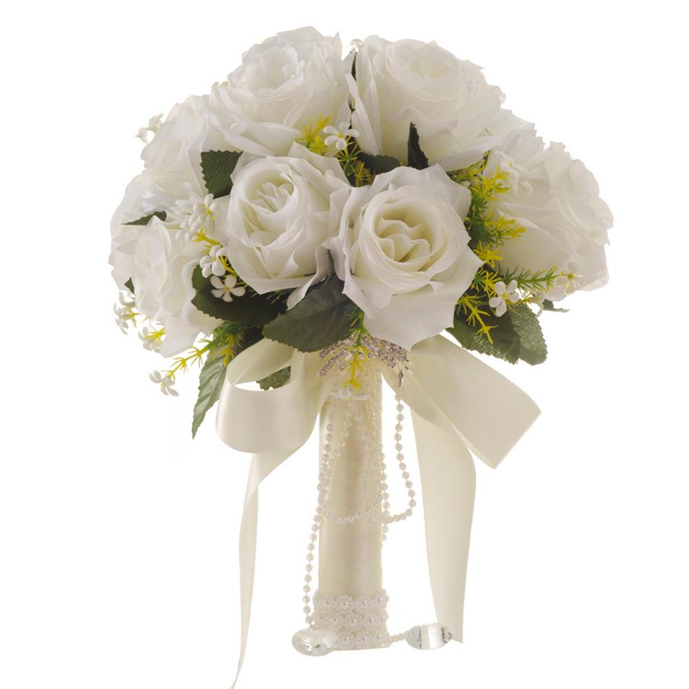Artificial Bridal Holding Flowers Bouquet Handmade Silk Flower Wedding Supplies For Bride Bridesmaids White
Artificial Bridal Holding Flowers Bouquet Handmade Silk Flower Wedding Supplies For Bride Bridesmaids White