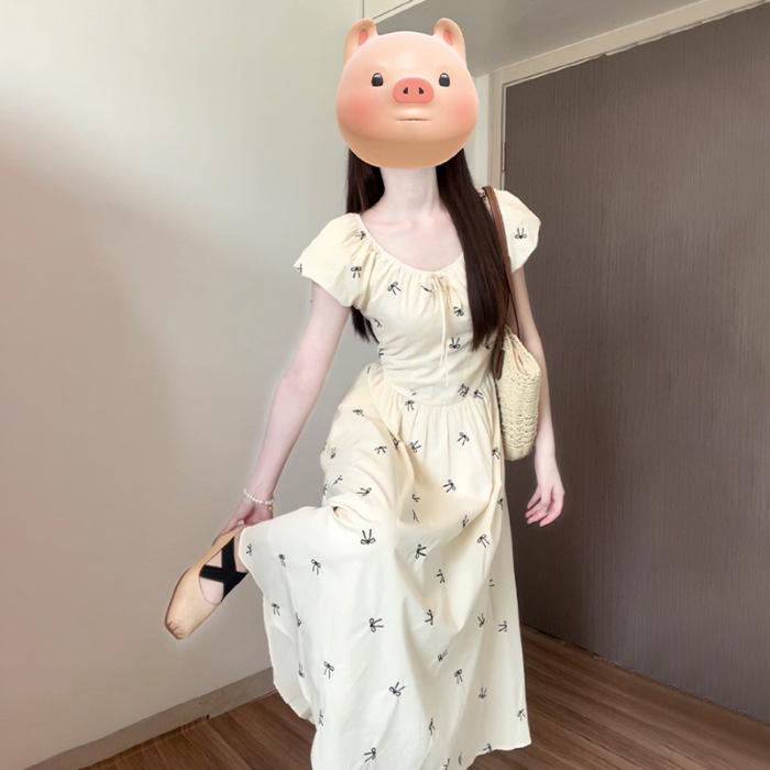 Женское летнее платье 2025 года с цветочным принтом, бантом и рукавами-буфами - Элегантное длинное платье во французском стиле Extra Large
Женское летнее платье 2025 года с цветочным принтом, бантом и рукавами-буфами - Элегантное длинное платье во французском стиле Extra Large