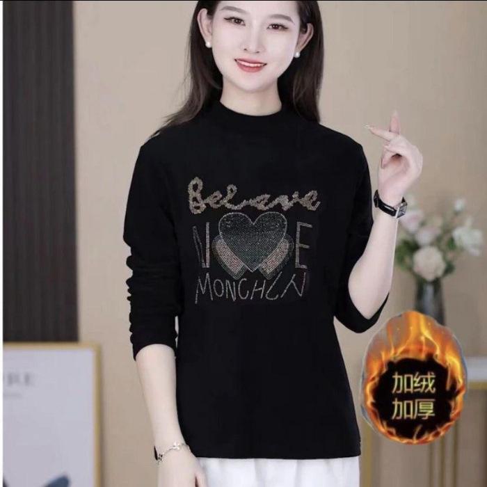 Middle-aged and elderly clothing autumn and winter new velvet thickened T-shirt women s loose large size long-sleeved top M
Middle-aged and elderly clothing autumn and winter new velvet thickened T-shirt women s loose large size long-sleeved top M