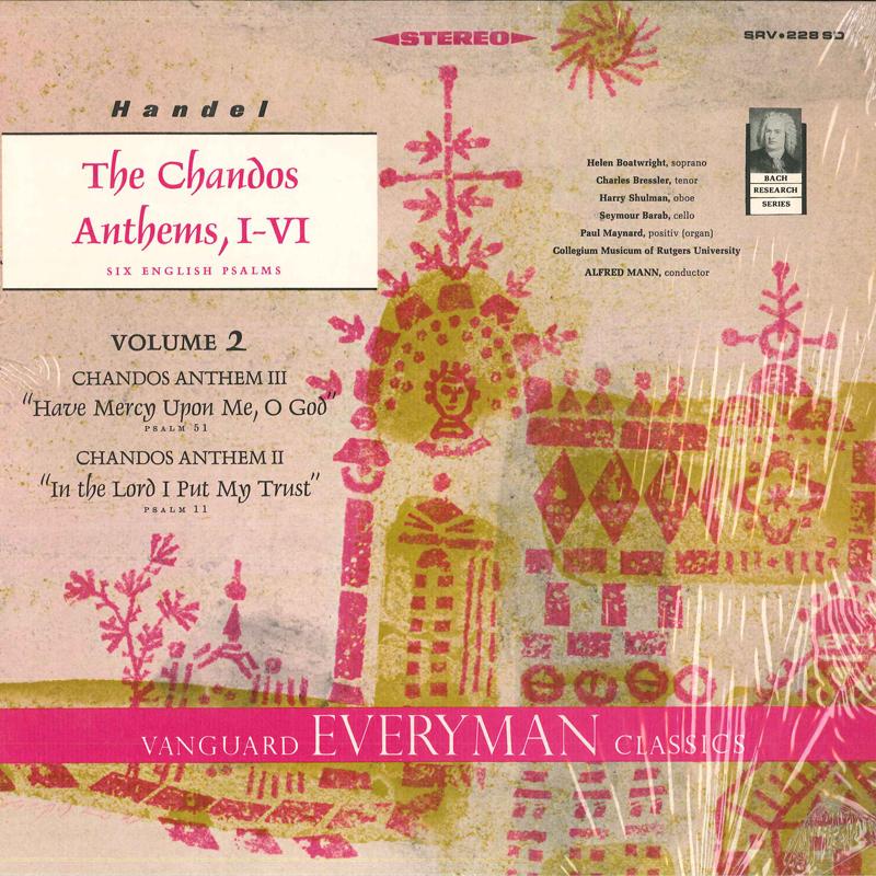 LP Record GEORG FRIEDRICH HNDEL ; THE COLLEG - The Chandos Anthems, I-VI, Volume 2 SRV228SD Vanguard 1966 US Classical Used
LP Record GEORG FRIEDRICH HNDEL ; THE COLLEG - The Chandos Anthems, I-VI, Volume 2 SRV228SD Vanguard 1966 US Classical Used