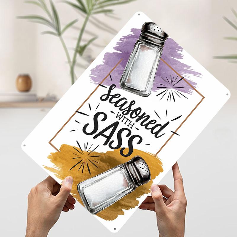 Seasoned With Sass Salt Shaker Art Tin Plaque Poster Customized Wall Art Retro Vintage Metal Signs for Man Cave Home Decor Items 7.9x11.8In(20x30cm)
Seasoned With Sass Salt Shaker Art Tin Plaque Poster Customized Wall Art Retro Vintage Metal Signs for Man Cave Home Decor Items 7.9x11.8In(20x30cm)