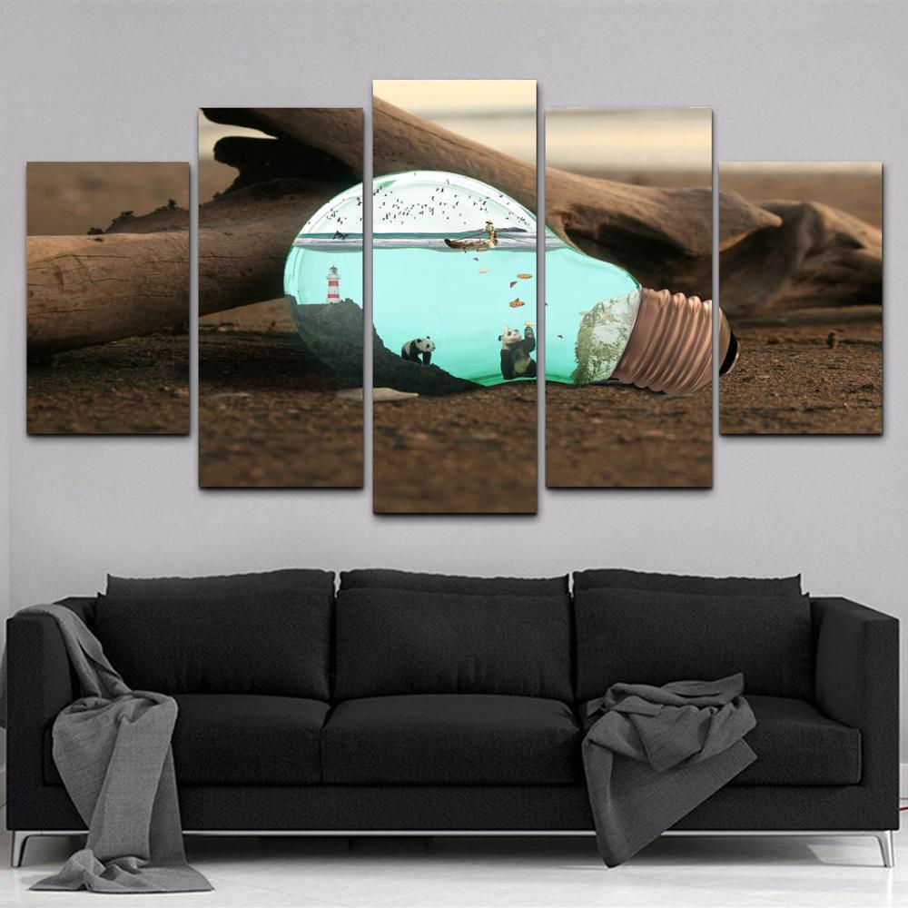 Wall Art Canvas Painting HD Print 5 Piece The World in The Light Bulb Home Decor Poster Picture For Living Room Decoration 20X35 20X45 20X55CM
Wall Art Canvas Painting HD Print 5 Piece The World in The Light Bulb Home Decor Poster Picture For Living Room Decoration 20X35 20X45 20X55CM