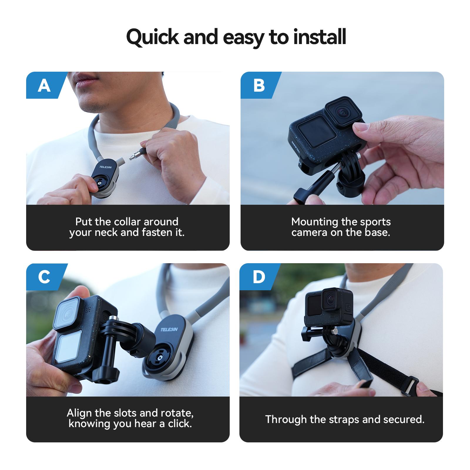 TELESIN S2-HNB-01 U-Shaped Quick Release Neck Holder Mount 2.0 Max Neck Mount Chest Holder with
TELESIN S2-HNB-01 U-Shaped Quick Release Neck Holder Mount 2.0 Max Neck Mount Chest Holder with