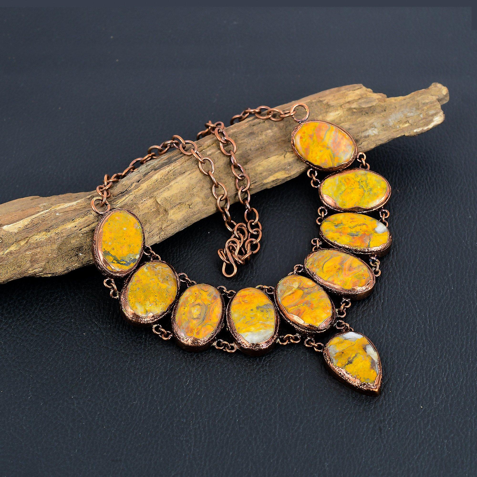 Bumble Bee Copper Electroformed Necklace with Adjustable Chain, Handmade Gemstone Jewelry Necklace For Memorial Day
Bumble Bee Copper Electroformed Necklace with Adjustable Chain, Handmade Gemstone Jewelry Necklace For Memorial Day