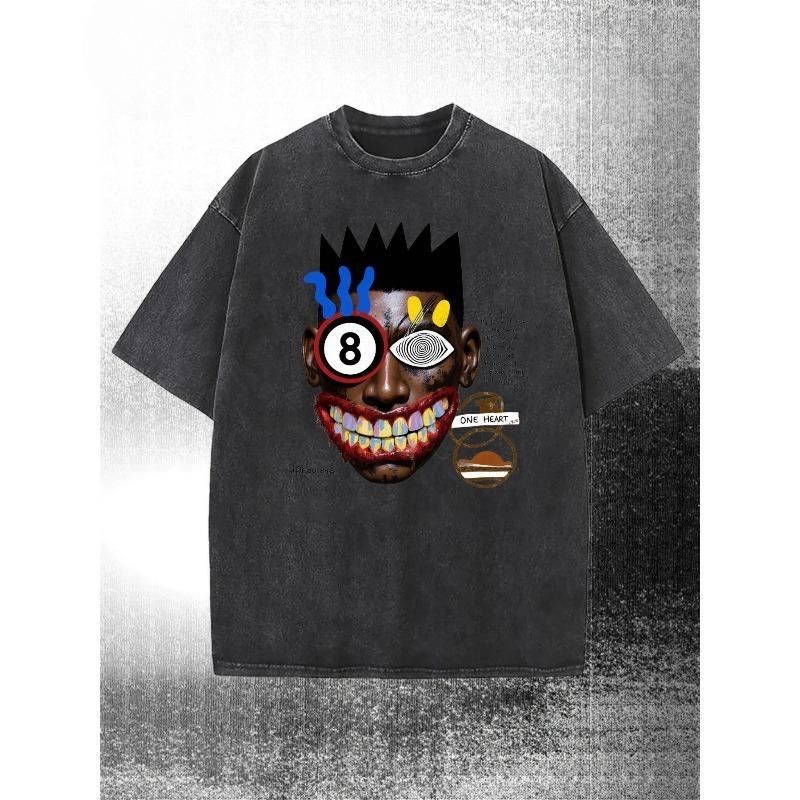 European sizes Men s T-Shirt, Featuring a Striking Artistic Design of a Stylized Cartoon Face with Spiky Black Hair. One Eye Has a White Circle S чёрный
European sizes Men s T-Shirt, Featuring a Striking Artistic Design of a Stylized Cartoon Face with Spiky Black Hair. One Eye Has a White Circle S чёрный