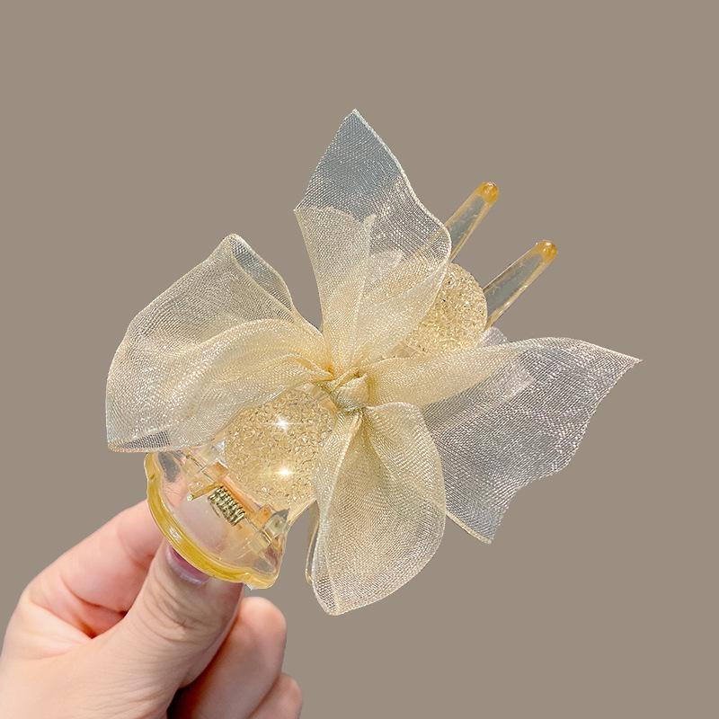 Премиальная женская заколка-бантик для волос - летняя большая заколка-акула для элегантного стиля