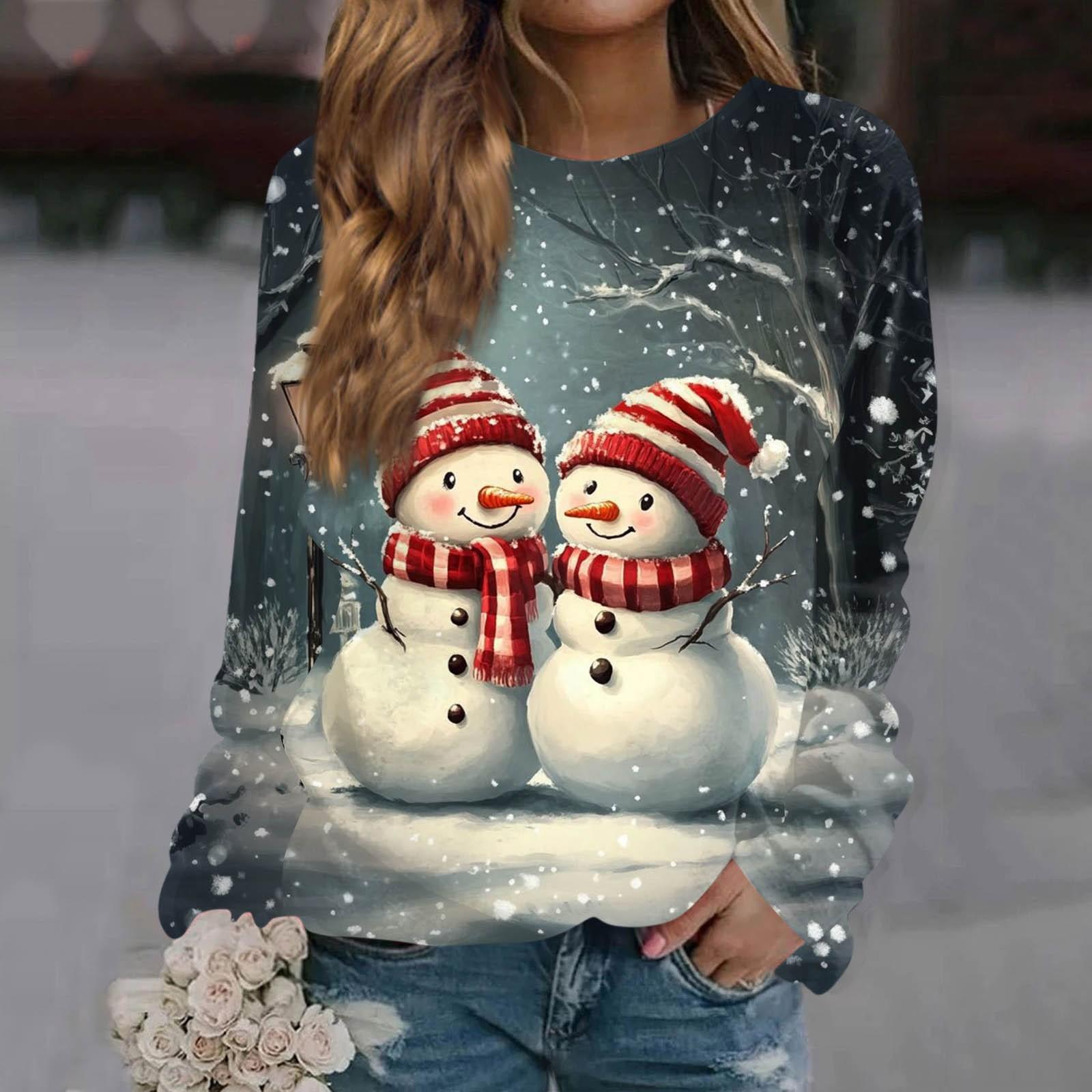 Женская повседневная мода с рождественским принтом, длинный рукав, круглый вырез, пуловер, топ, блузка, свитшот L
Женская повседневная мода с рождественским принтом, длинный рукав, круглый вырез, пуловер, топ, блузка, свитшот L
