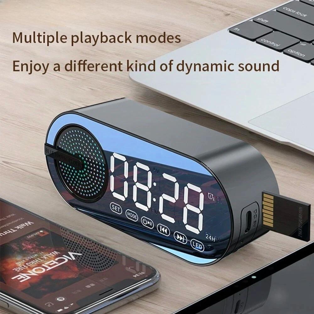 Зеркальные часы Беспроводной Bluetooth-динамик USB LED FM Красочная атмосфера Легкий тяжелый бас Портативный подарок Bluetooth-динамик чёрный
Зеркальные часы Беспроводной Bluetooth-динамик USB LED FM Красочная атмосфера Легкий тяжелый бас Портативный подарок Bluetooth-динамик чёрный