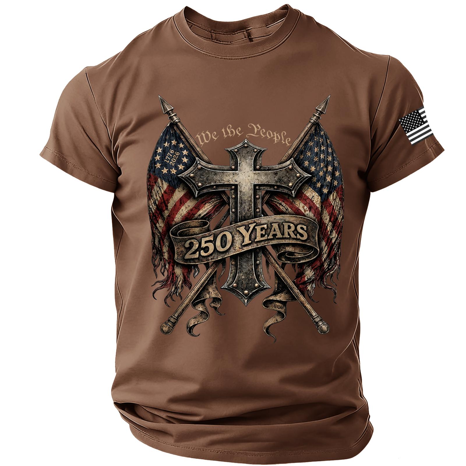 Mens Short Sleeve Crew Neck T Shirt with Printed Cross and Flag Graphic Casual Fit Comfortable Material XXL коричневый
Mens Short Sleeve Crew Neck T Shirt with Printed Cross and Flag Graphic Casual Fit Comfortable Material XXL коричневый