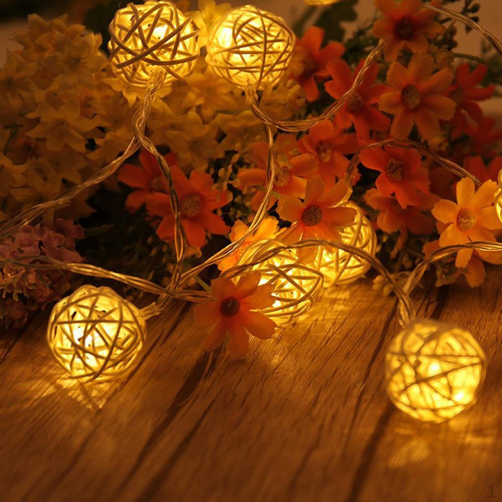 Battery Operated LED String Rope Light Lamp with Rattan Balls for Wedding Holiday Decoration, 2 1.2m-10 Led Warm White
Battery Operated LED String Rope Light Lamp with Rattan Balls for Wedding Holiday Decoration, 2 1.2m-10 Led Warm White