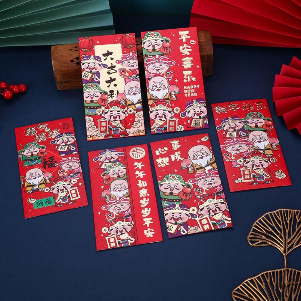 6pcs Blessing New Year Money Pocket Traditional God of Wealth Money Bags Spring Festival Supplies Style 1
6pcs Blessing New Year Money Pocket Traditional God of Wealth Money Bags Spring Festival Supplies Style 1