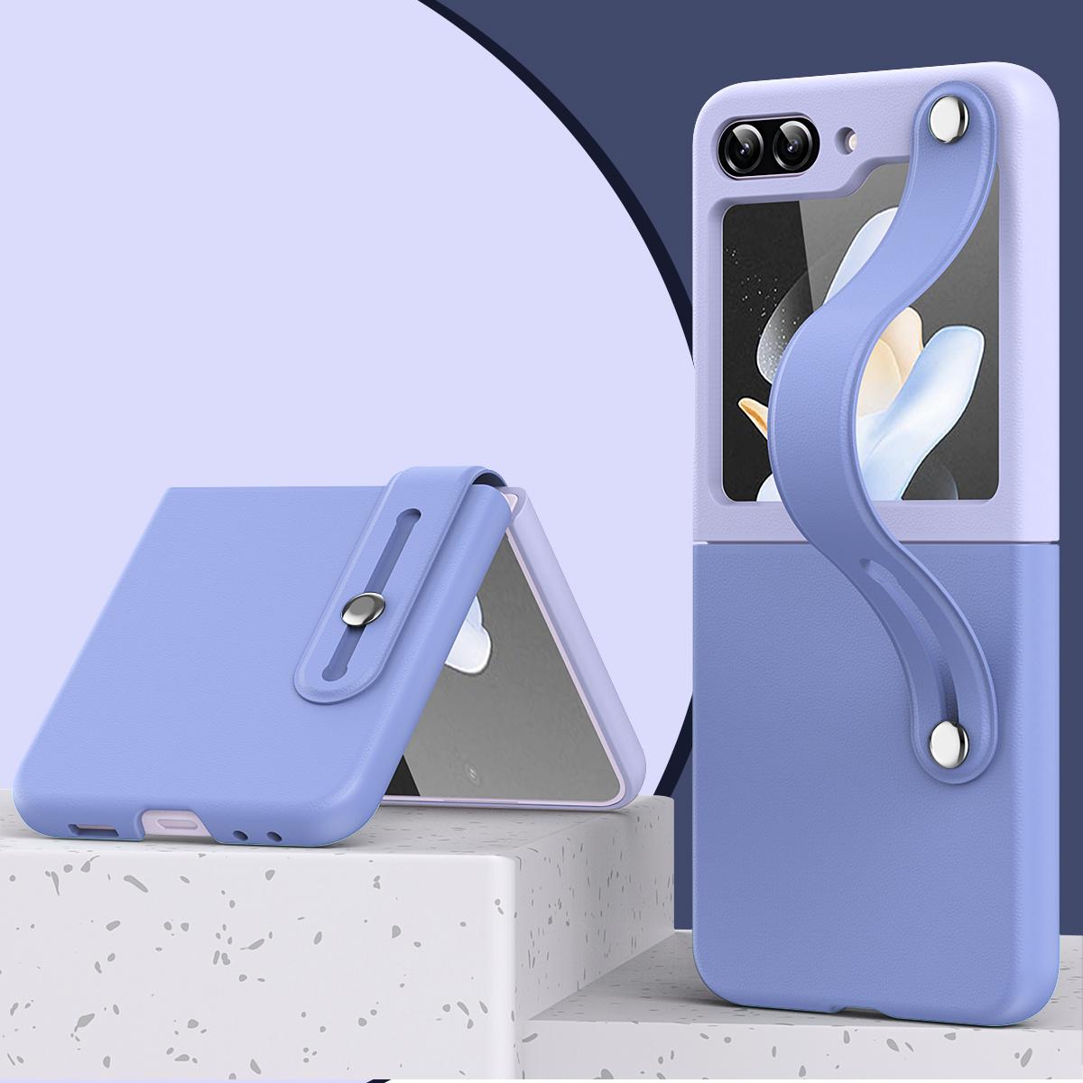 For Samsung Galaxy Z Flip5 5G Contrast Color PU Leather Coated PC Phone Case Hand Strap Kickstand Cover Dark Blue Ice Blue
For Samsung Galaxy Z Flip5 5G Contrast Color PU Leather Coated PC Phone Case Hand Strap Kickstand Cover Dark Blue Ice Blue