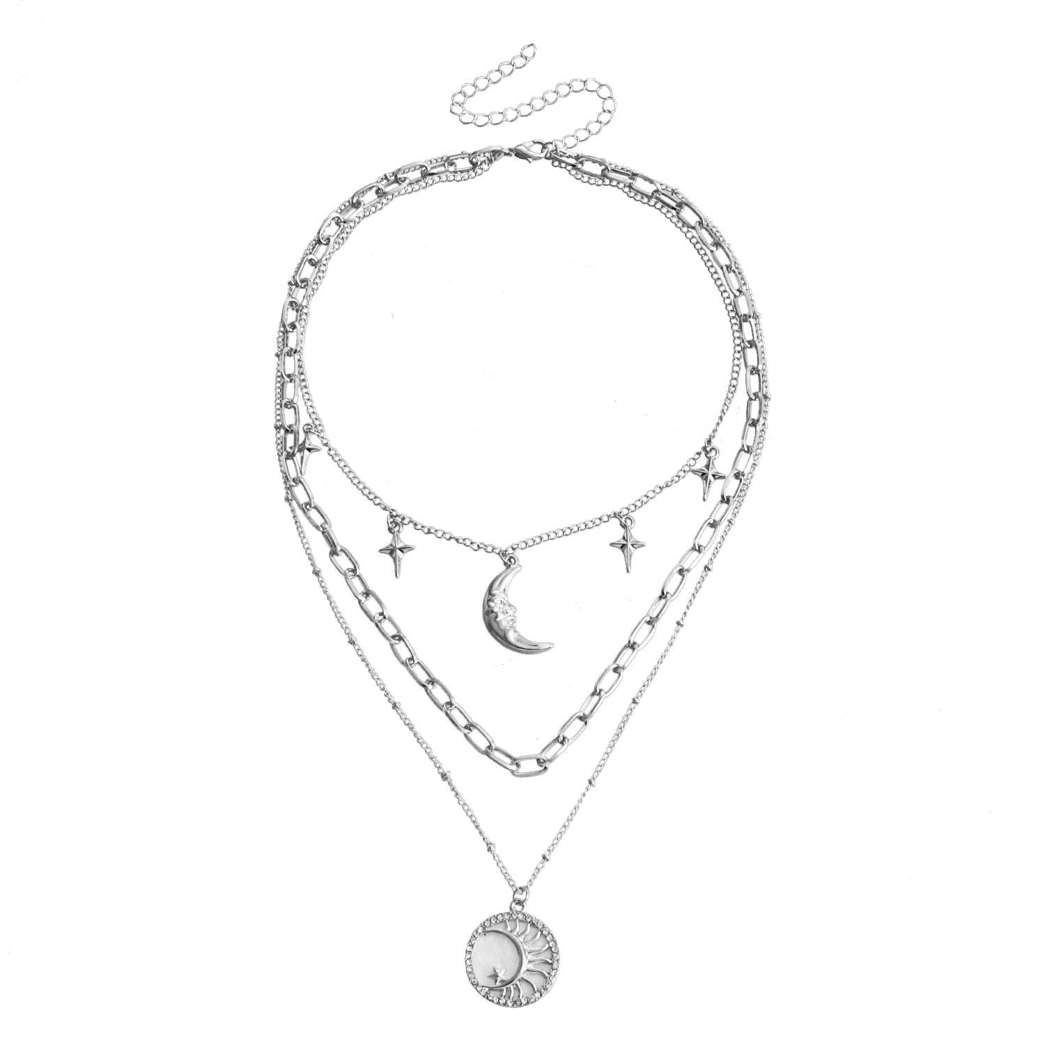 Creative pentagram crescent moon personalized necklace, trendy temperament item decoration
Creative pentagram crescent moon personalized necklace, trendy temperament item decoration