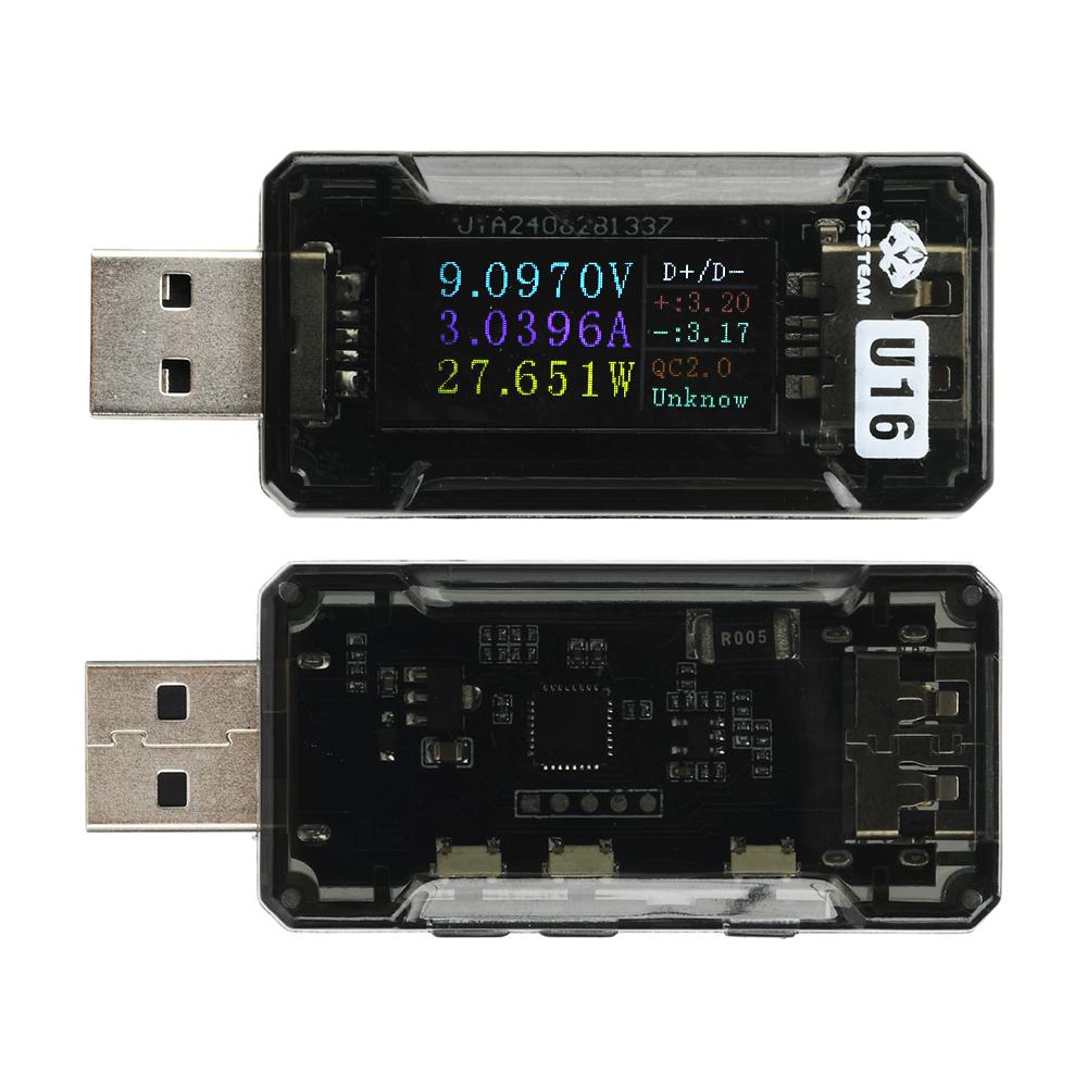 U15/U16 Fast Charger Tester Type-C/USB-A PD/QC2.0/QC3.0 Voltage Current Meter Detector Protocol Decoy Tool
U15/U16 Fast Charger Tester Type-C/USB-A PD/QC2.0/QC3.0 Voltage Current Meter Detector Protocol Decoy Tool
