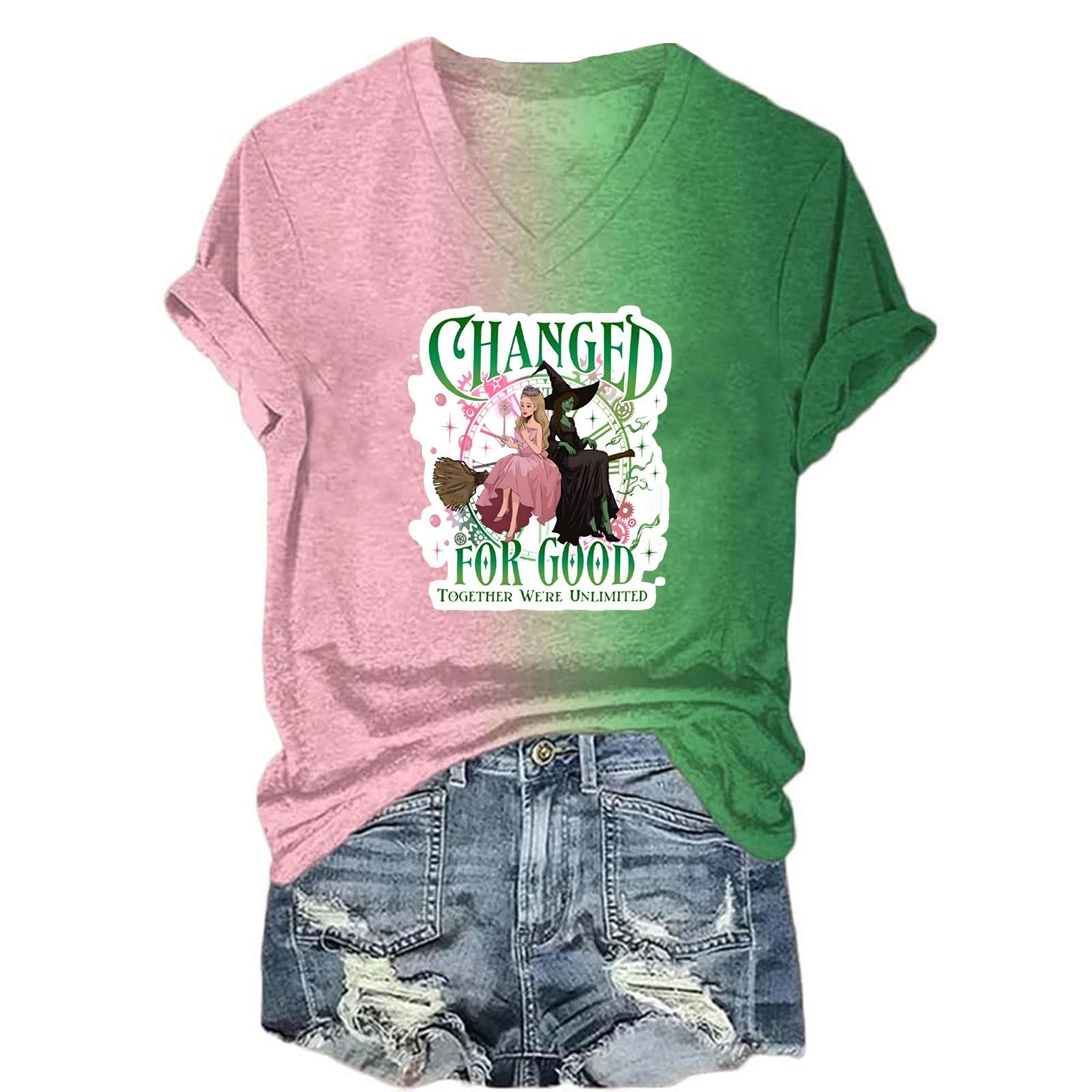 Жіноча модна повсякденна футболка з короткими рукавами та V-подібним вирізом, принтом відьом XL білий
Жіноча модна повсякденна футболка з короткими рукавами та V-подібним вирізом, принтом відьом XL білий