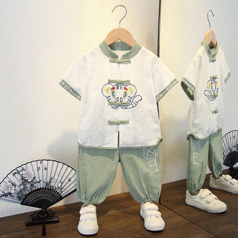 Boys Hanfu Chinese Style Children s Baby Summer Short-sleeved Suit Summer Cotton and Linen Tang Suit Performance Clothing Two-piece Set 90
Boys Hanfu Chinese Style Children s Baby Summer Short-sleeved Suit Summer Cotton and Linen Tang Suit Performance Clothing Two-piece Set 90