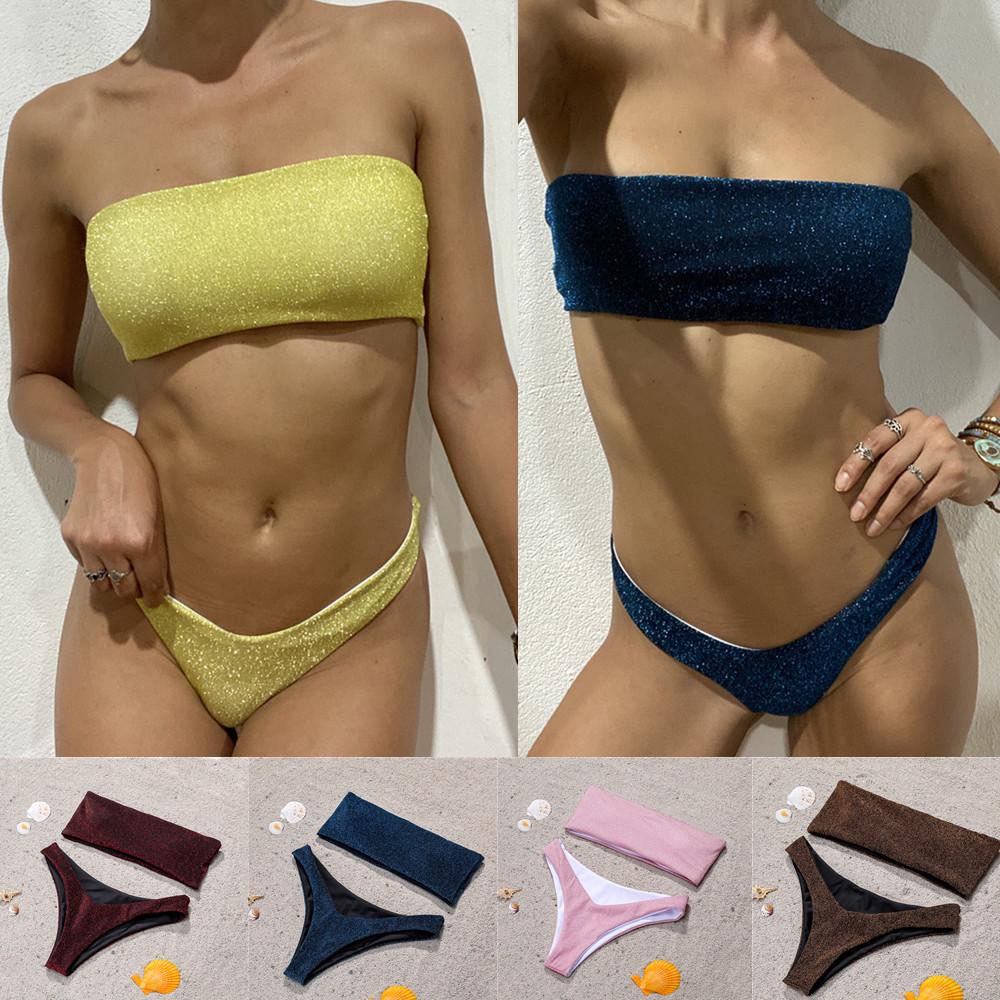 Gold & Silver Thread Fabric: Sexy Strapless High-Waist Bikini - 2020 European & American Style Hot Selling Swimsuit Small розовый
Gold & Silver Thread Fabric: Sexy Strapless High-Waist Bikini - 2020 European & American Style Hot Selling Swimsuit Small розовый