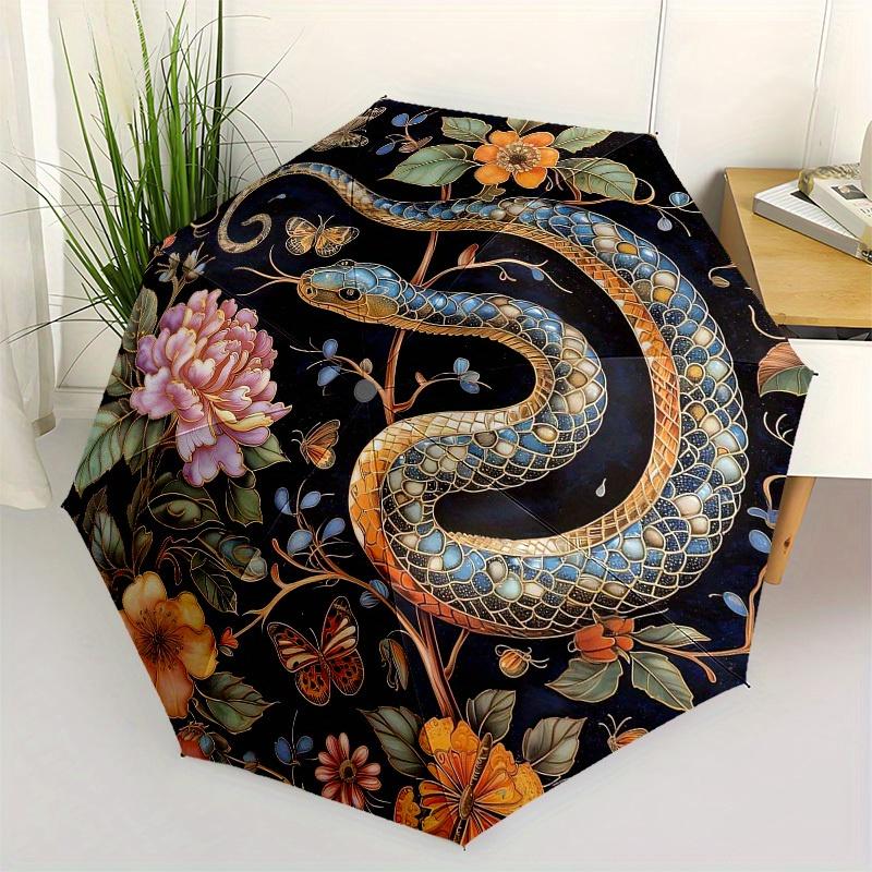 1pc Snake and Floral Illustration Umbrella with Plastic Handle,Suitable for All Seasons Home Travel Outdoor UmbrellaM1306
1pc Snake and Floral Illustration Umbrella with Plastic Handle,Suitable for All Seasons Home Travel Outdoor UmbrellaM1306