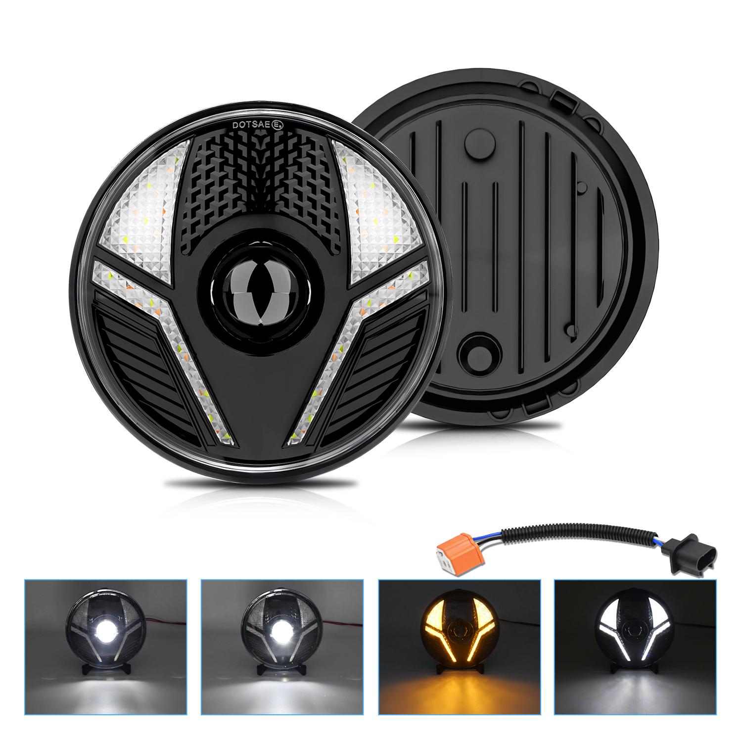 7 Inch LED Headlight for Motorcycle Off Road Vehicle Beetle Style High Low Beam DRL Turn Signal Lamp Type A
7 Inch LED Headlight for Motorcycle Off Road Vehicle Beetle Style High Low Beam DRL Turn Signal Lamp Type A