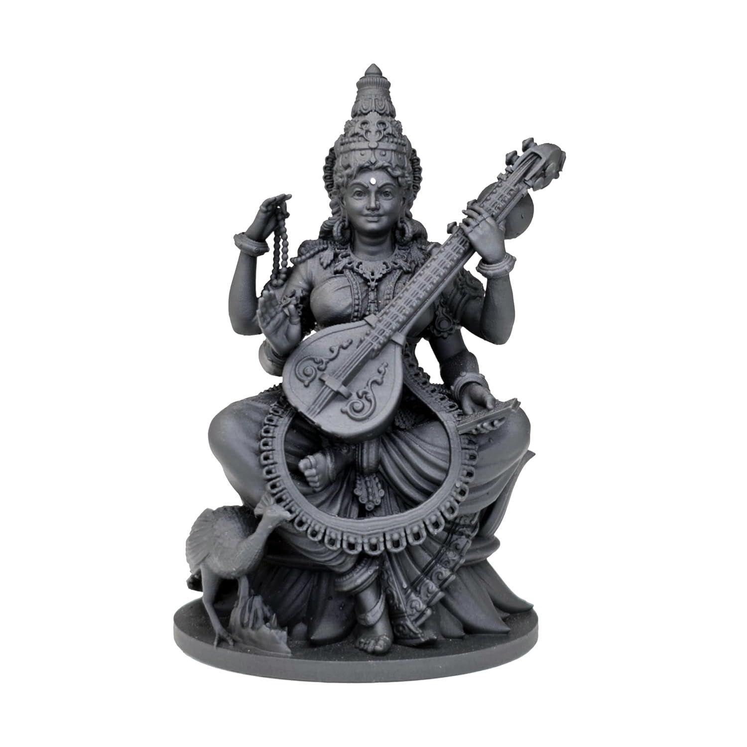 Maa Saraswati Murti, 8 cm Height, Black, 3D Printed, UV Resin, Saraswatidevi Idol for Home, Car Dashboard, Office, and Gift
Maa Saraswati Murti, 8 cm Height, Black, 3D Printed, UV Resin, Saraswatidevi Idol for Home, Car Dashboard, Office, and Gift