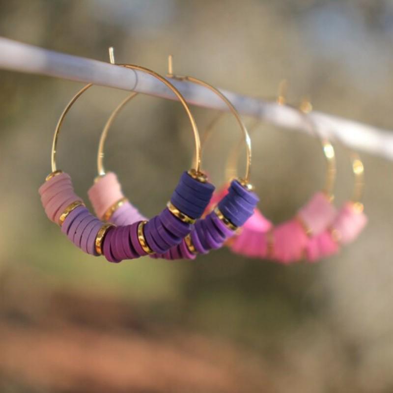 Bohemian-Style Colorful Polymer Clay Big Hoop Earrings - Creative Handmade Beaded Jewelry
Bohemian-Style Colorful Polymer Clay Big Hoop Earrings - Creative Handmade Beaded Jewelry
