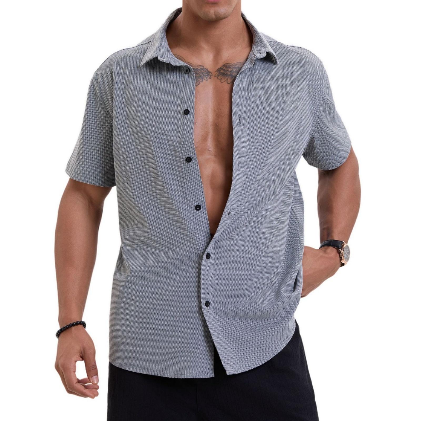 Men s Fashionable Button-down Shirt Top - Men s Casual Vacation Comfortable Sport Breathable Short-sleeved Shirt Top L
Men s Fashionable Button-down Shirt Top - Men s Casual Vacation Comfortable Sport Breathable Short-sleeved Shirt Top L