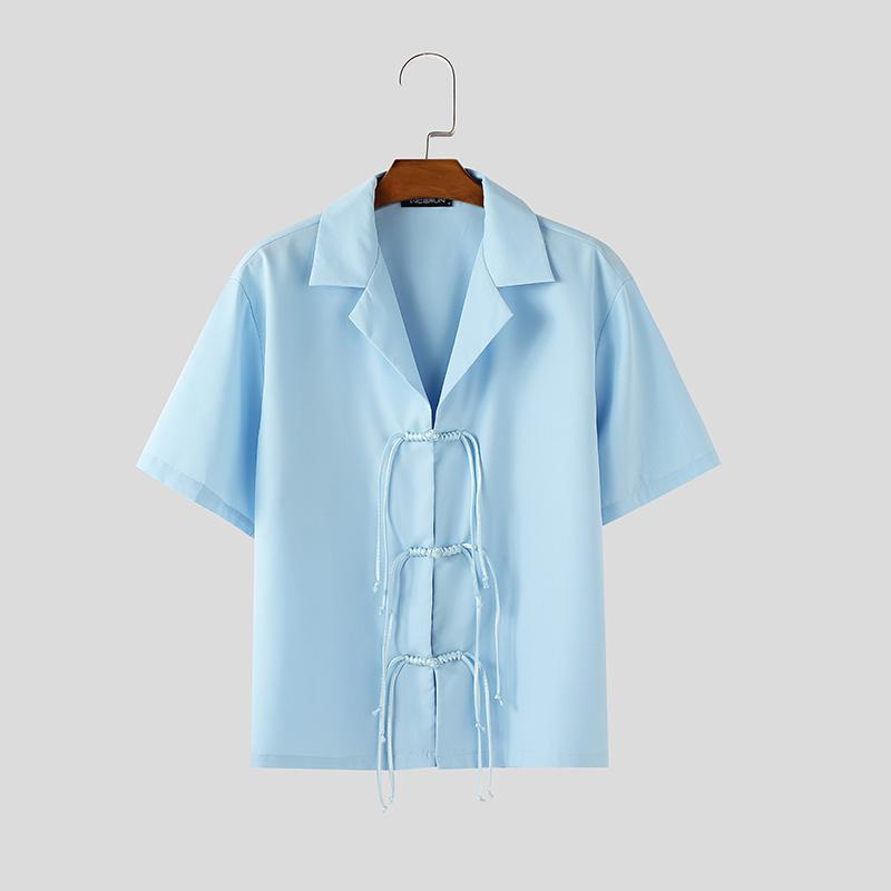 INCERUN Summer Men Turn Down Collar Front Bandage Casual Loose Shirts 5XL синий
INCERUN Summer Men Turn Down Collar Front Bandage Casual Loose Shirts 5XL синий