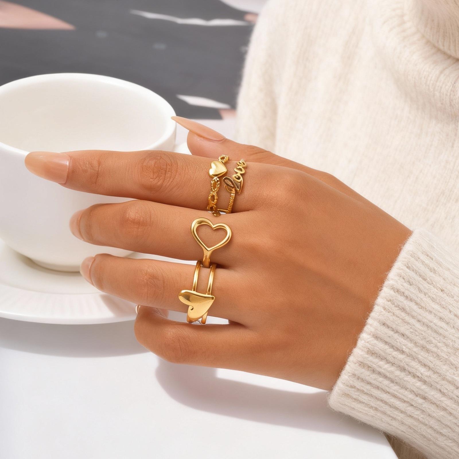 Adjustable Stainless Steel Finger Ring for Women Heart-Shaped Double Layer Opening Rings Dainty Jewelry Valentine Gifts
Adjustable Stainless Steel Finger Ring for Women Heart-Shaped Double Layer Opening Rings Dainty Jewelry Valentine Gifts