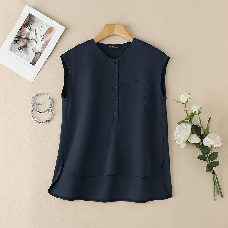 ZANZEA Женские летние повседневные топы-майки без рукавов с круглым вырезом и свободного кроя 5XL
ZANZEA Женские летние повседневные топы-майки без рукавов с круглым вырезом и свободного кроя 5XL