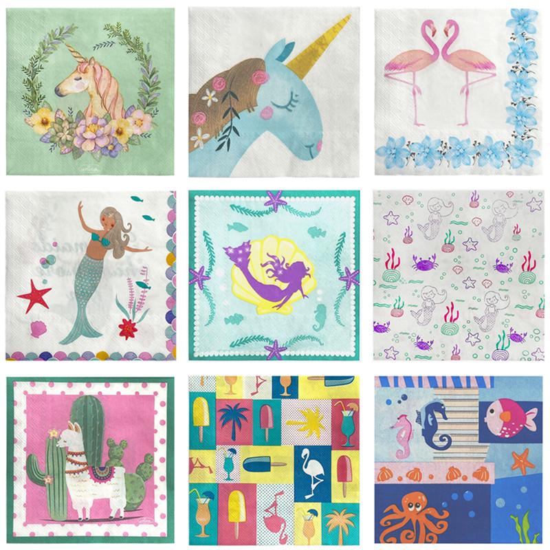 20Pcs/pack Cartoon Mermaid Flamingo Unicorn Table Napkins Paper Home Birthday Wedding Party Decoration 20pcs
20Pcs/pack Cartoon Mermaid Flamingo Unicorn Table Napkins Paper Home Birthday Wedding Party Decoration 20pcs
